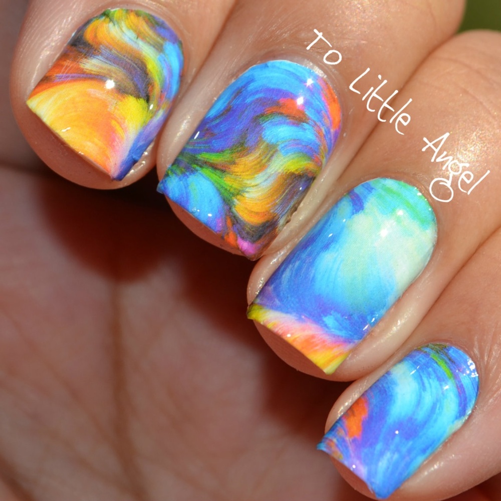 Oil Paint Style - Nail Art Decal BLUE96